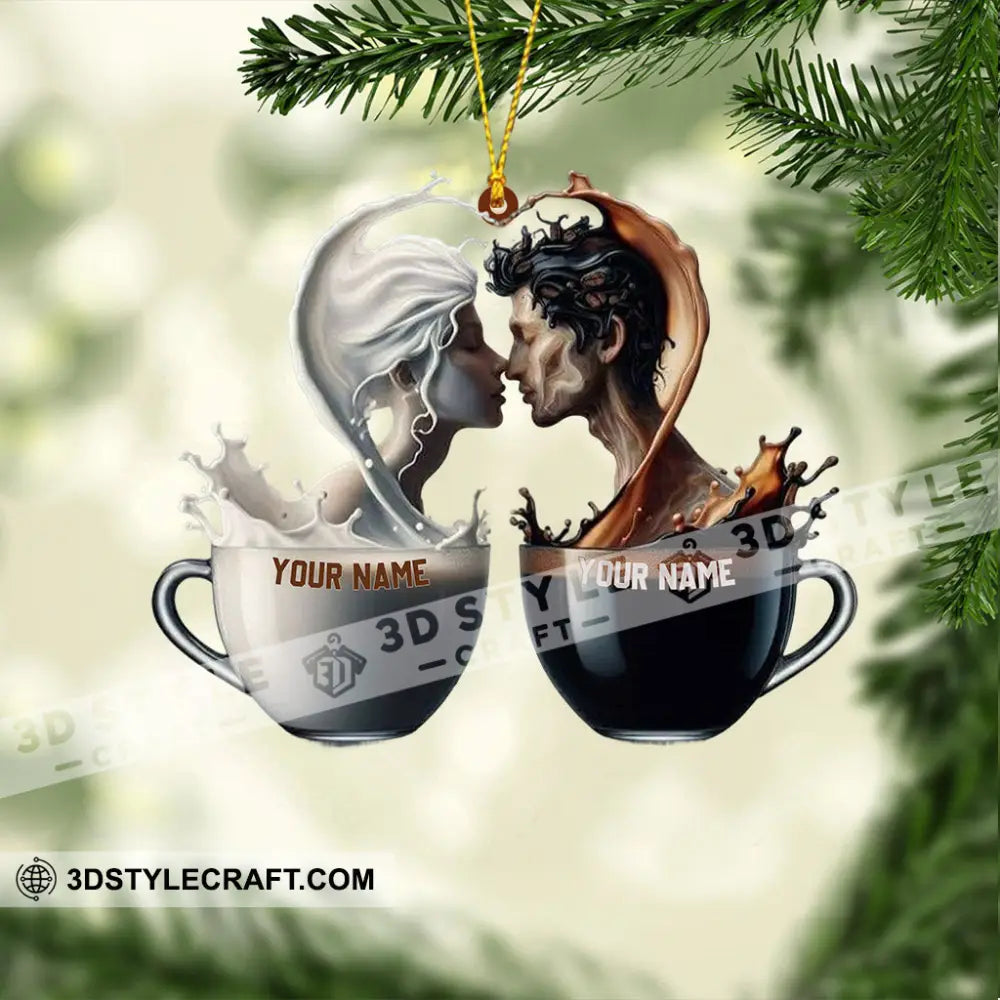 Couple Coffee Christmas Home Decor Ornament Personalized