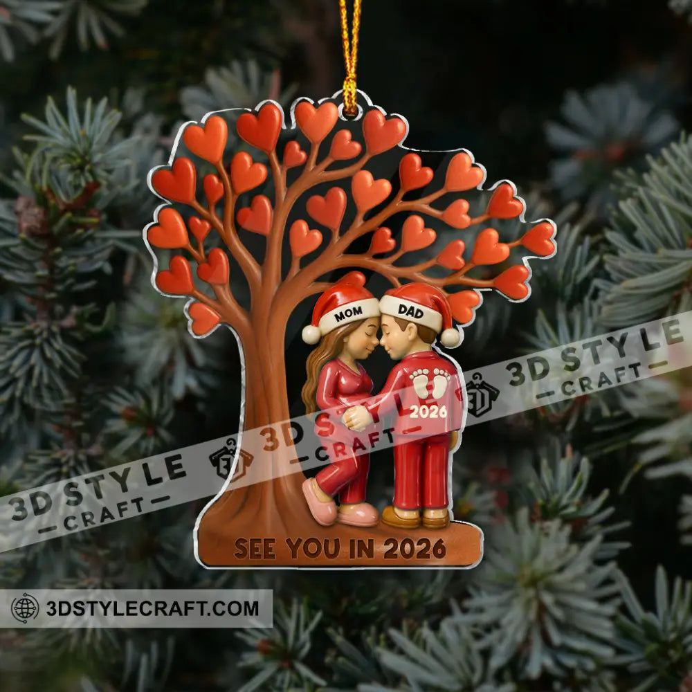 Couple Heart Tree New Baby Coming Christmas Home Decor Christmas Ornament Personalized Ornament Ornament