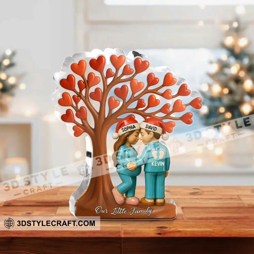 Couple Heart Tree New Baby Coming - Personalized Custom Shaped Acrylic Plaque Custom Shaped Acrylic Plaque