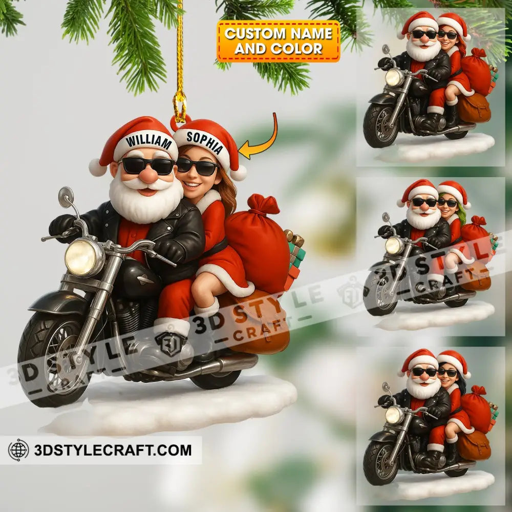 Couple Santa Home Decor Christmas Ornament Personalized Ornament 3.54’’ / 1 Ornament Ornament