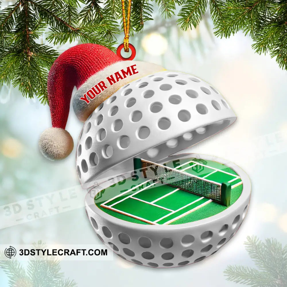 Custom Name Pickle Ball Ornament Love Christmas Decoration