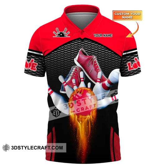Custom Unisex Polo Shirt, Bowling T-Shirt, Bowling Love, Shirt For Bowling Lovers style option 2