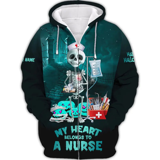 Custom Unisex Shirt, Nurse Halloween T-Shirt, Halloween Hoodie, Shirt For Halloween style option 2