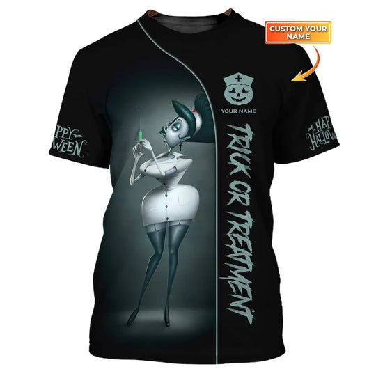 Custom Woman Shirt, Nurse Halloween T-Shirt, Halloween Hoodie, Shirt For Halloween style option 1