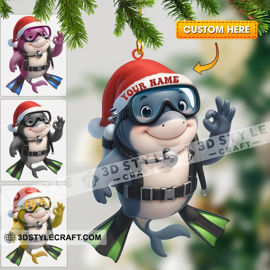 Diver Home Decor Christmas Ornament Personalized Ornament 3.54’’ / 1 Ornament Ornament
