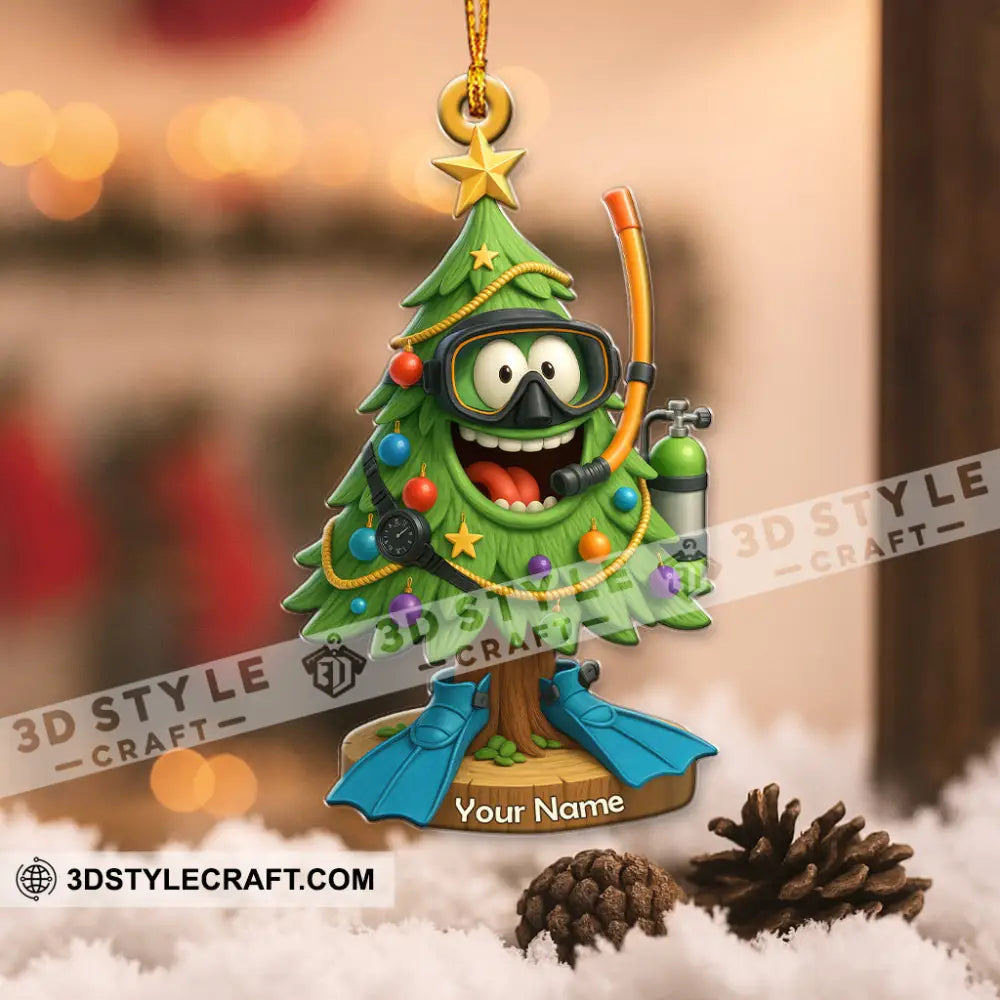Diving Christmas Tree Home Decor Christmas Ornament Personalized Ornament Ornament