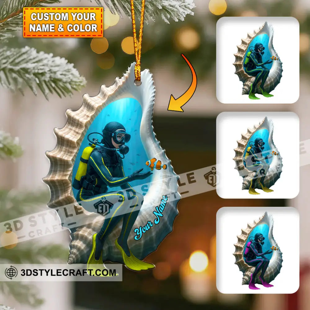 Diving Home Decor Christmas Ornament Personalized Ornament 3.54’’ / 1 Ornament Ornament