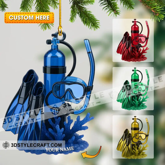 Diving Home Decor Christmas Ornament Personalized Ornament 3.54’’ / 1 Ornament Ornament