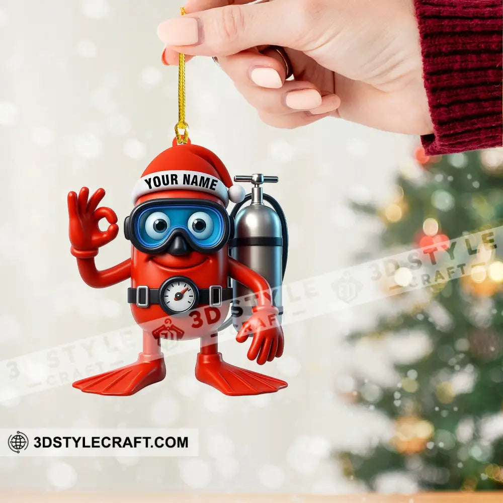 Diving Home Decor Christmas Ornament Personalized Ornament Ornament