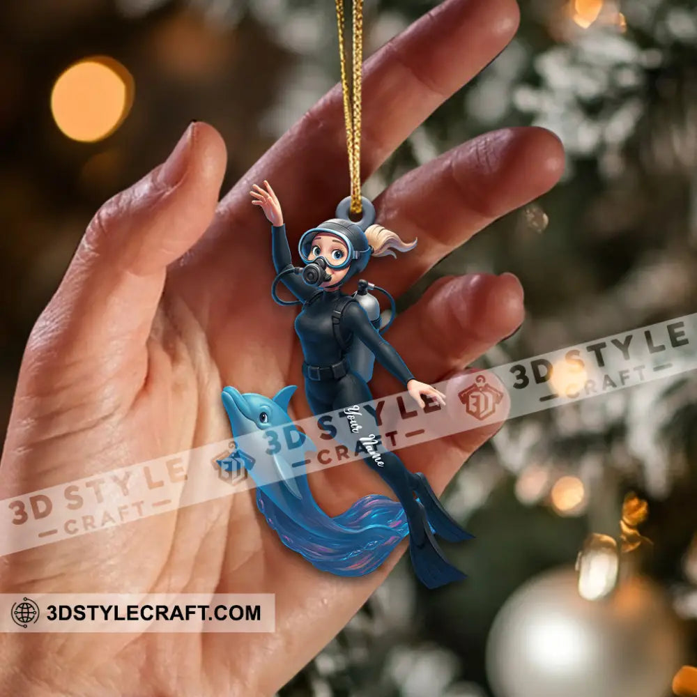 Diving Home Decor Christmas Ornament Personalized Ornament Ornament