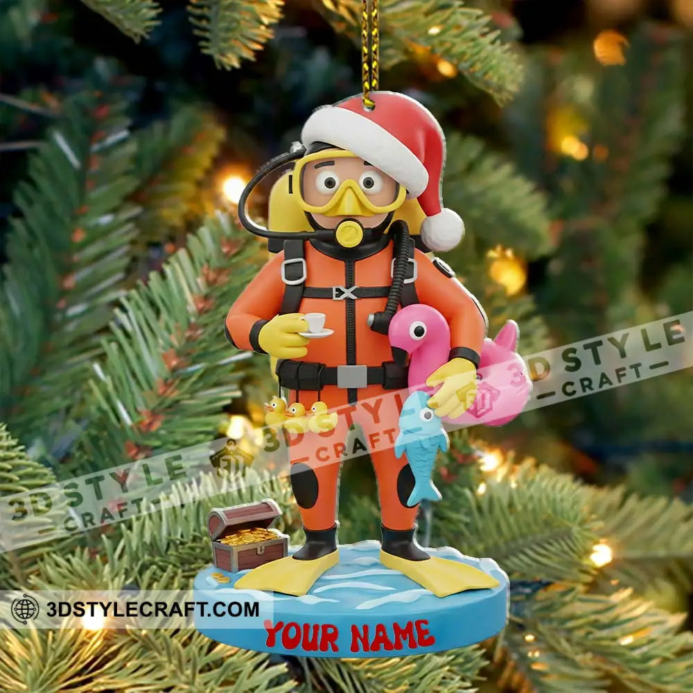 Diving Lover Christmas Home Decor Christmas Ornament Personalized Ornament Ornament