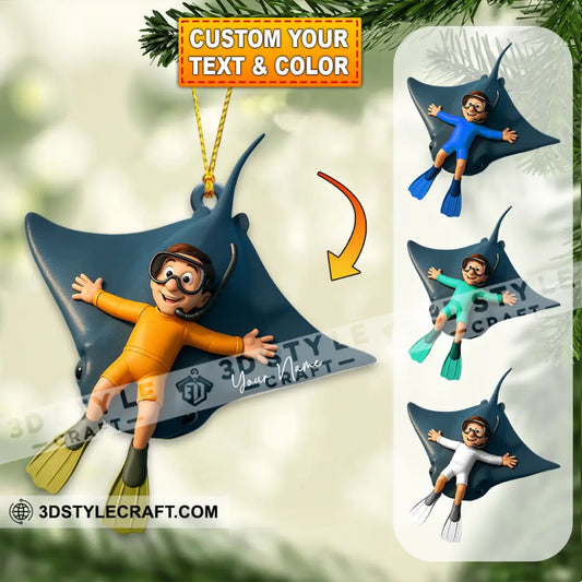 Diving Sea Lover Home Decor Christmas Ornament Personalized Ornament 3.54’’ / 1 Ornament Ornament