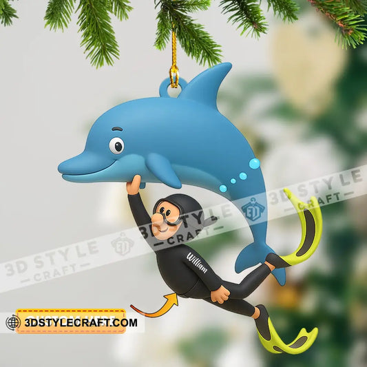Dolphin Trainer Home Decor Christmas Ornament Personalized Ornament 3.54’’ / 1 Ornament Ornament
