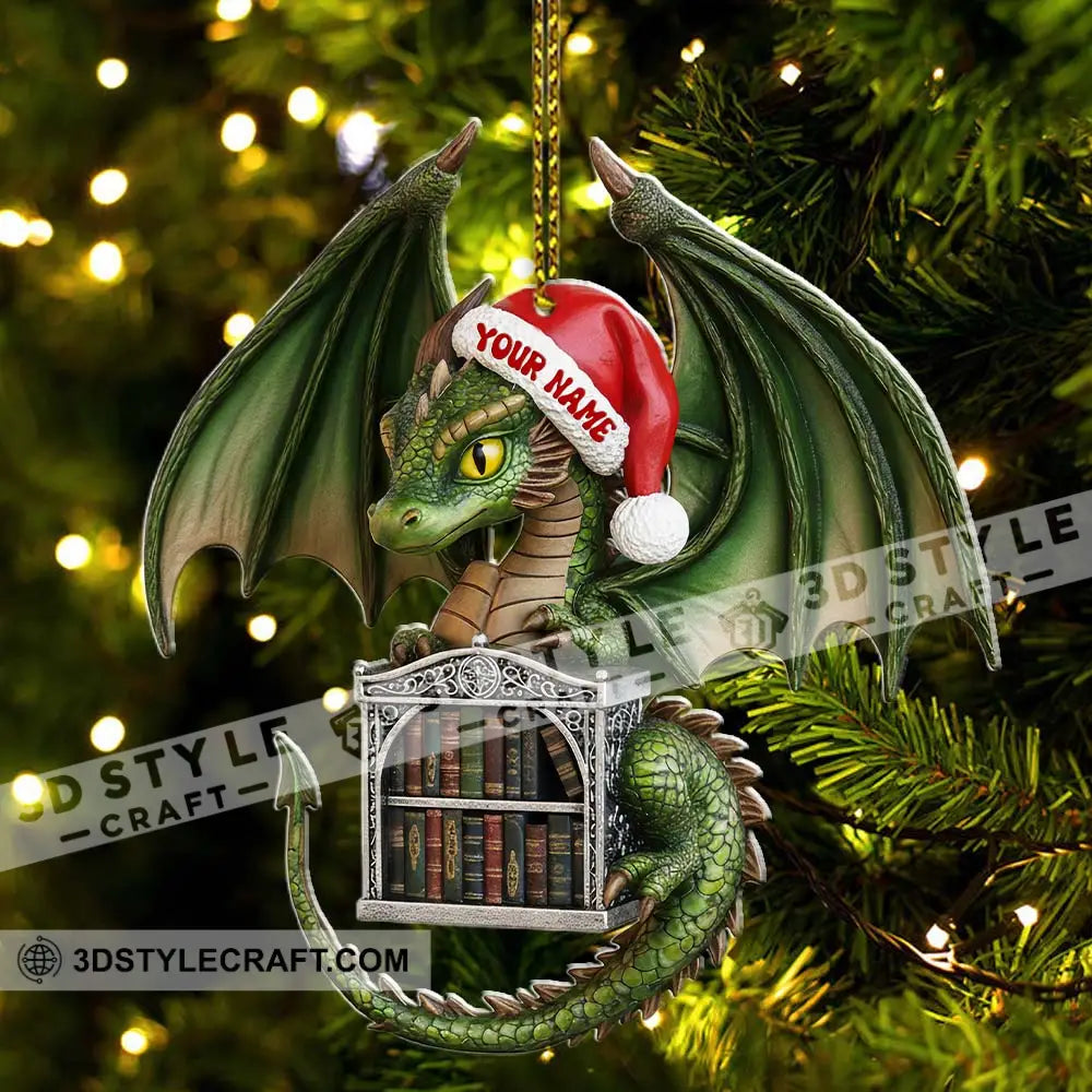 Dragon Books Library Home Decor Christmas Ornament Personalized Ornament Ornament