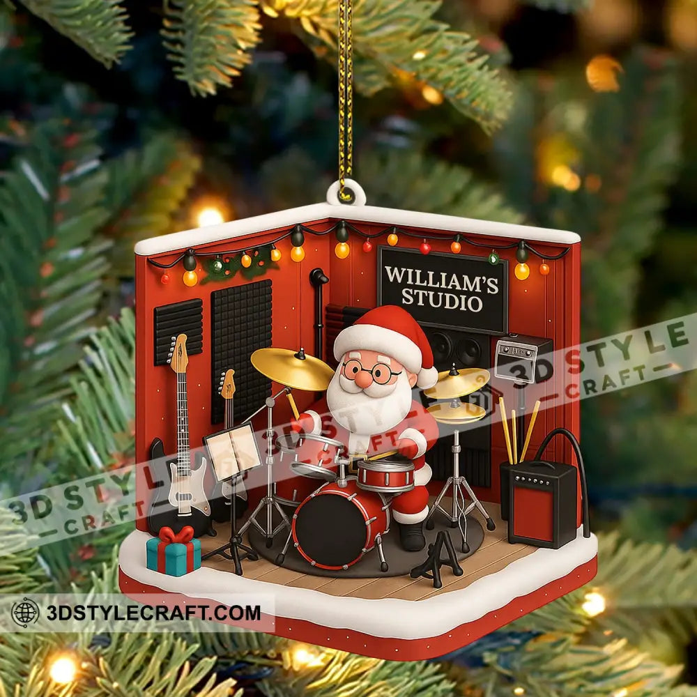 Drummer Santa Home Decor Christmas Ornament Personalized Ornament Ornament