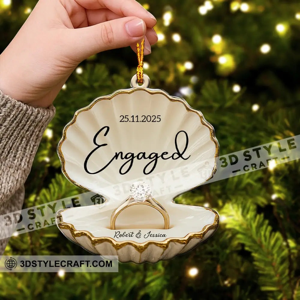 Engaged Couple Christmas Home Decor Christmas Ornament Personalized Ornament Ornament
