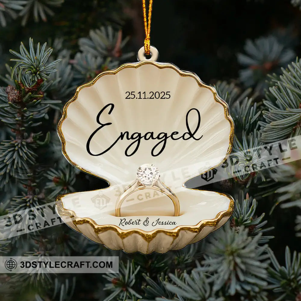 Engaged Couple Christmas Home Decor Christmas Ornament Personalized Ornament Ornament