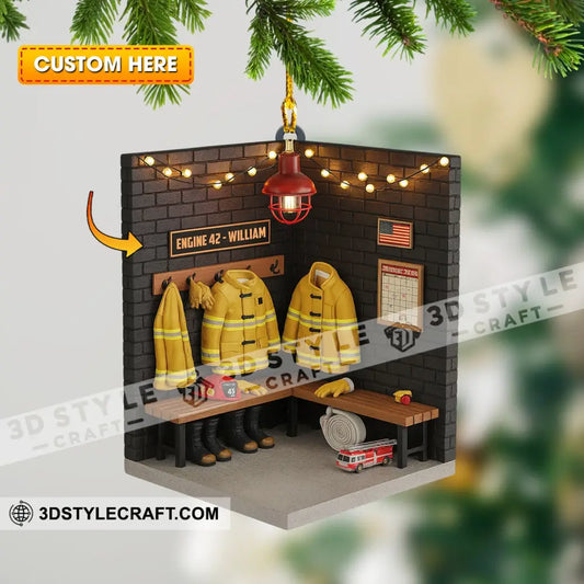 Fireman Corner Home Decor Christmas Ornament Personalized Ornament 3.54’’ / 1 Ornament Ornament