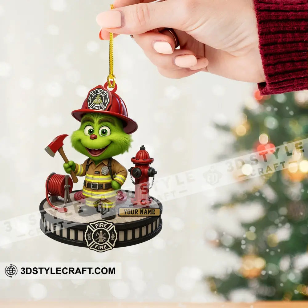 Fireman Home Decor Christmas Ornament Personalized Ornament Ornament