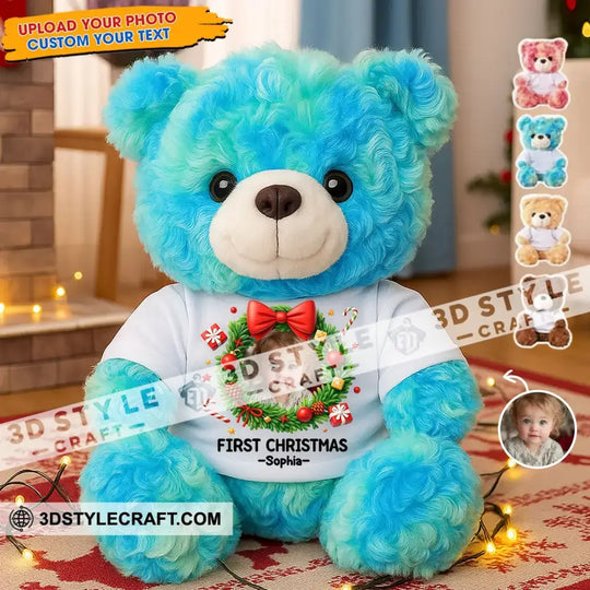 First Christmas Baby, Personalized Teddy Bear Shirt style option 1