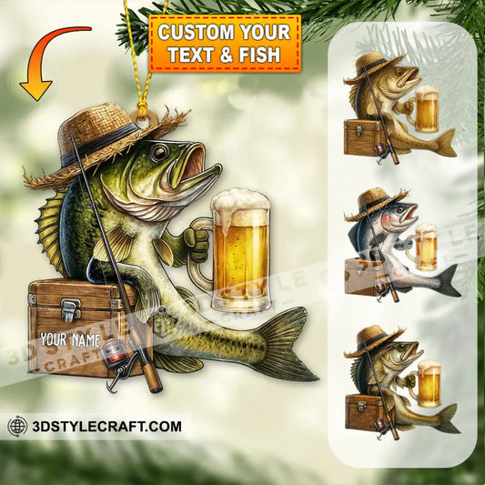 Fishing Lover Home Decor Christmas Ornament Personalized Ornament 3.54’’ / 1 Ornament Ornament