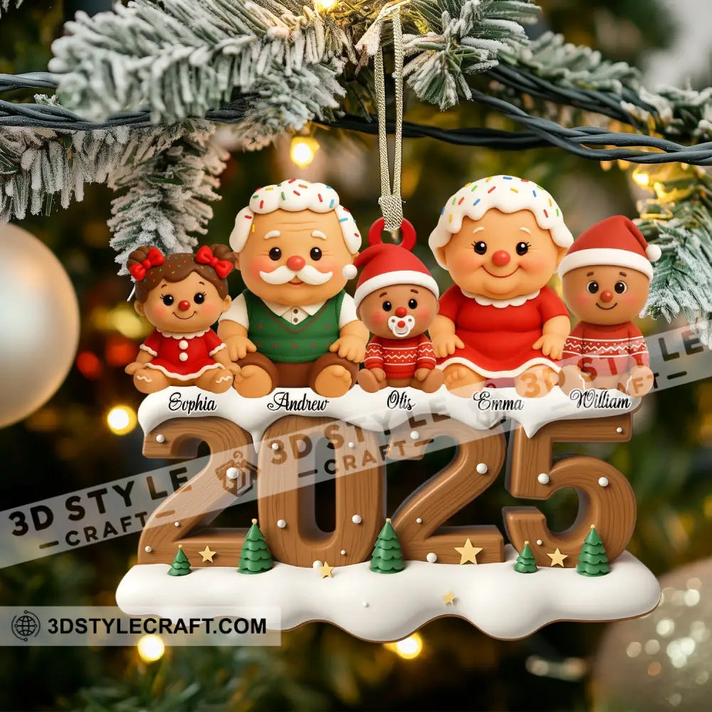 Gingerbread Family Home Decor Christmas Ornament Personalized Ornament Ornament