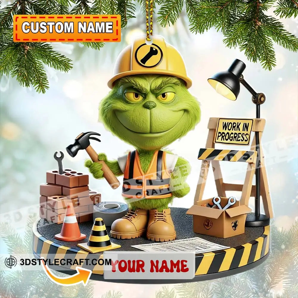 Grinch Civil Engineer Home Decor Christmas Ornament Personalized Ornament 3.54’’ / 1 Ornament Ornament