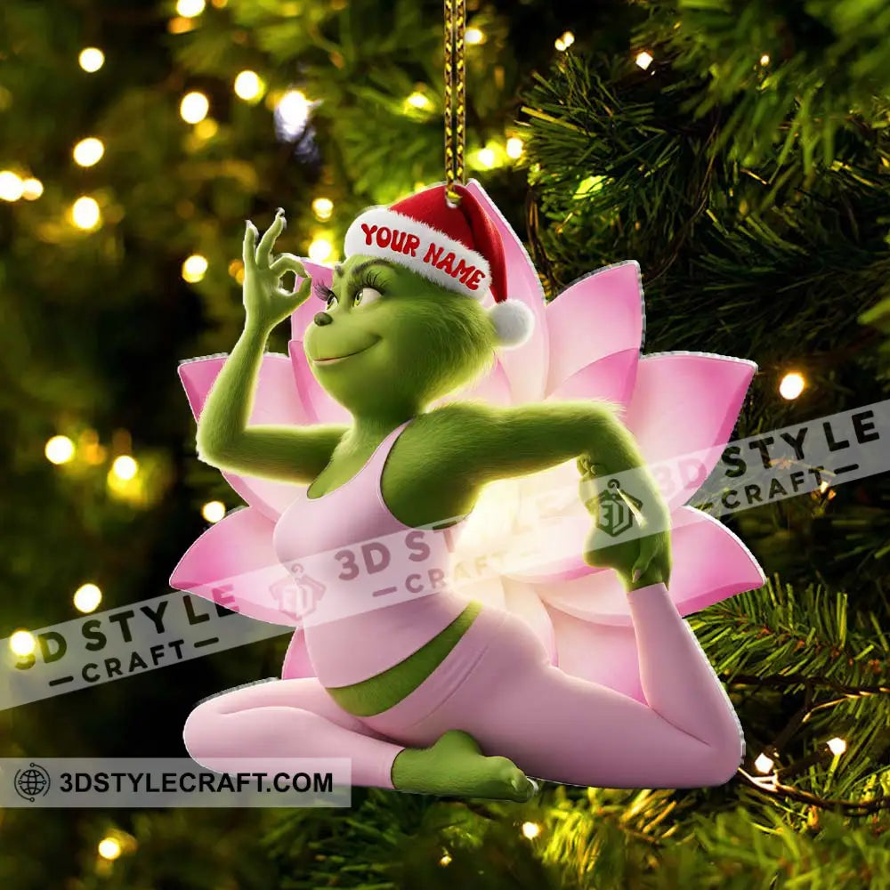 Grinch Yoga Home Decor Christmas Ornament Personalized Ornament Ornament