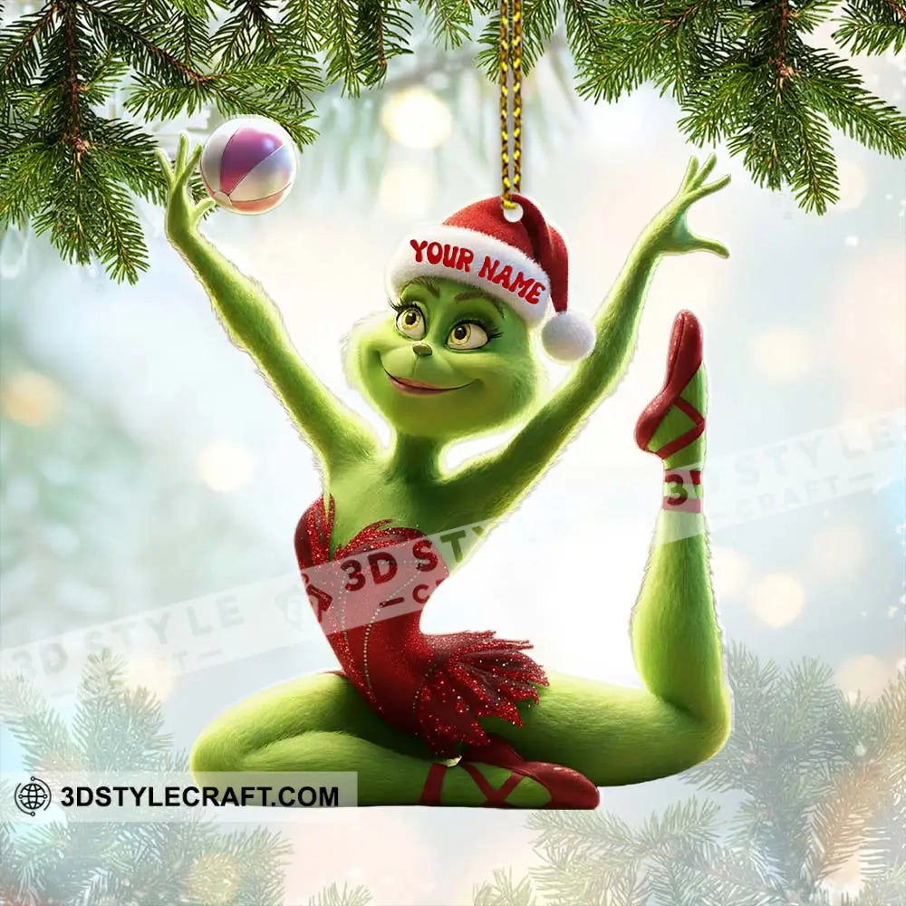 Grinch Yoga Home Decor Christmas Ornament Personalized Ornament Ornament