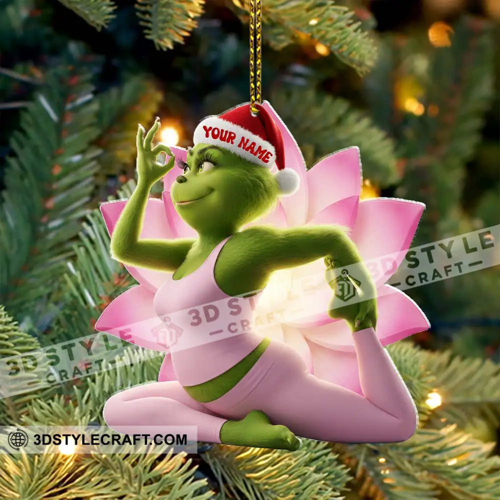 Grinch Yoga Home Decor Christmas Ornament Personalized Ornament Ornament