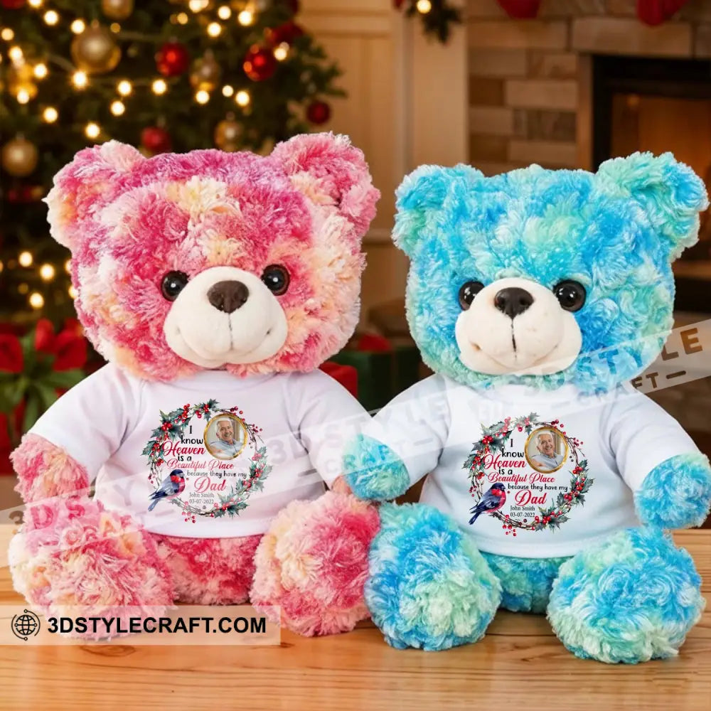 I Know Heaven Is A Beautiful Place Bear Personalized Teddy Bear Shirt Blue / 9’’ / No Graduate Teddy Bear Shirt