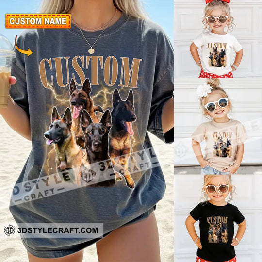 Kid And Adult T-Shirt - Custom Belgian Malinois, Pet Lover T-Shirt style option 1