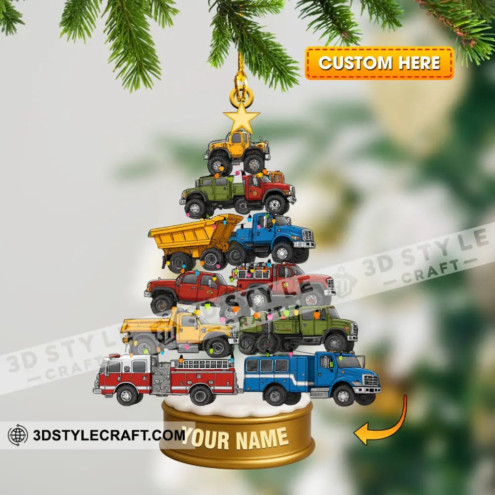 Love Car Home Decor Christmas Ornament Personalized Ornament 3.54’’ / 1 Ornament Ornament