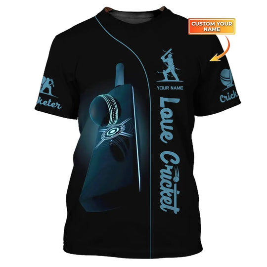 Man Shirt, Cricket Shirt, Custom Name Cricket T-Shirt, Gift for Cricket Lover style option 1