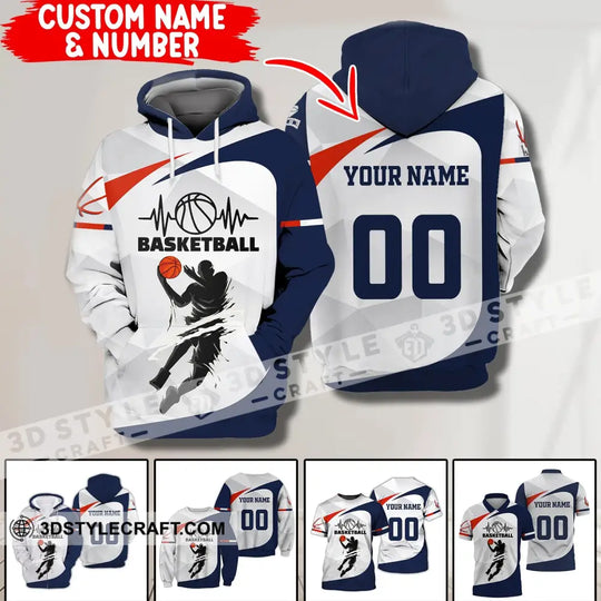 Man Shirt, Custom Name and Number Basketball T-Shirt, Basketball Man, Gift for Basketball Player style option 1