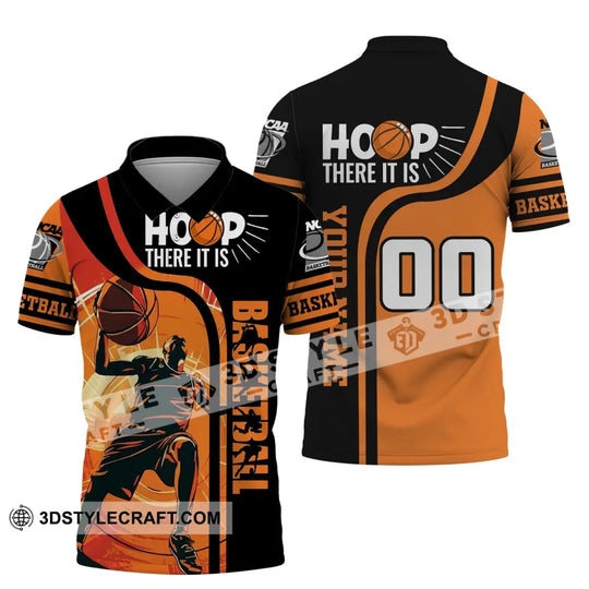 Man Shirt, Custom Name and Number Basketball T-Shirt, Hoop There It Is, Gift for Basketball Player style option 4