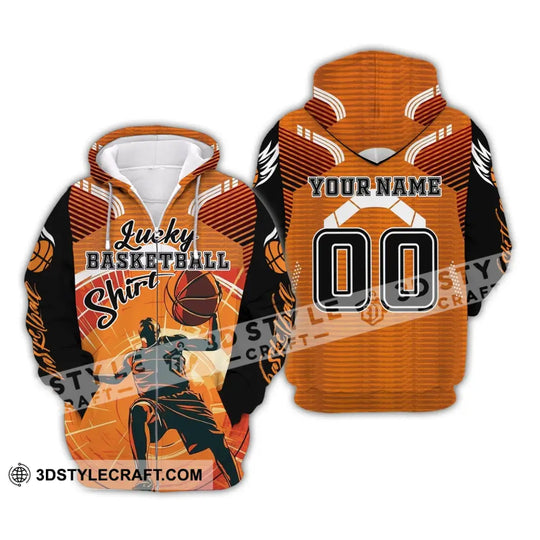 Man Shirt, Custom Name and Number Basketball T-shirt, Lucky Basketball Shirt, Gift for Basketball Player style option 3