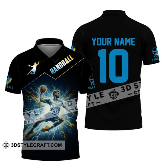 Man Shirt, Custom Name and Number Handball Shirt, Handball Player Shirt, Handball Hoodie Shirt Polo Long Sleeve Shirt style option 4