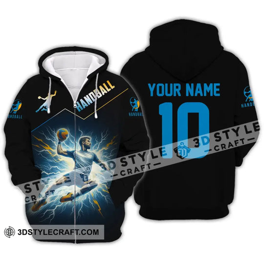 Man Shirt, Custom Name and Number Handball Shirt, Handball Player Shirt, Handball Hoodie Shirt Polo Long Sleeve Shirt style option 3