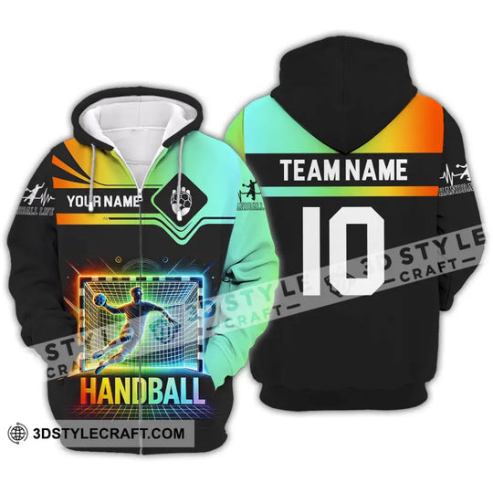 Man Shirt, Custom Name and Number Handball Shirt, Handball Polo Long Sleeve, Handball Club Uniform, Handball Lover Gift style option 3