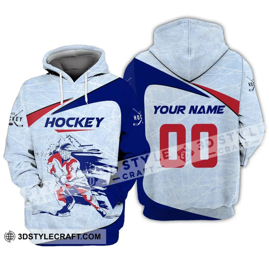 Man Shirt, Custom Name and Number Hockey T-Shirt, Ice Hockey, Gift for Hockey Player style option 2