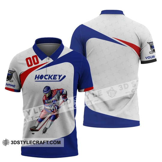 Man Shirt, Custom Name and Number Hockey T-Shirt, Hockey Polo, Gift for Hockey Player style option 4