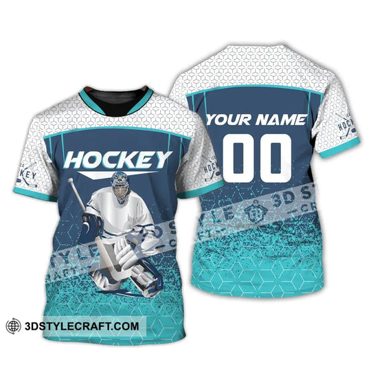 Man Shirt, Custom Name and Number Ice Hockey T-Shirt, Ice Hockey Love, Gift for Hockey Player style option 2