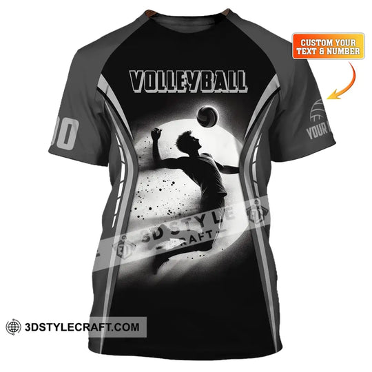 Man Shirt, Custom Name and Number Volleyball Shirt, T-Shirt for Volleyball Team, Gift for Volleyball Players style option 1