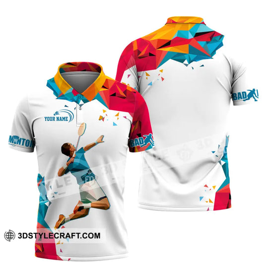 Man Shirt, Custom Name Badminton T-Shirt, Badminton Hoodie Long Sleeve Shirt, Gift for Badminton Lovers style option 4