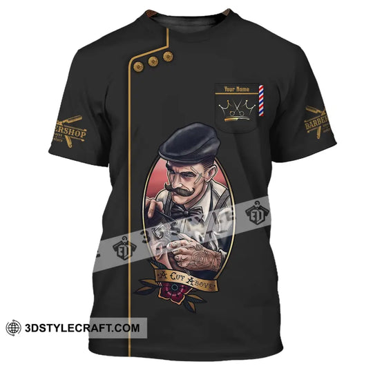 Man Shirt, Custom Name Barber Shirt, A Cut Above, Hairstylist Apparel style option 2