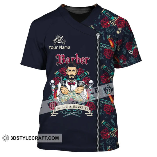 Man Shirt, Custom Name Barber Shirt, Barber Apparel, T-Shirt For Barber Shop style option 2