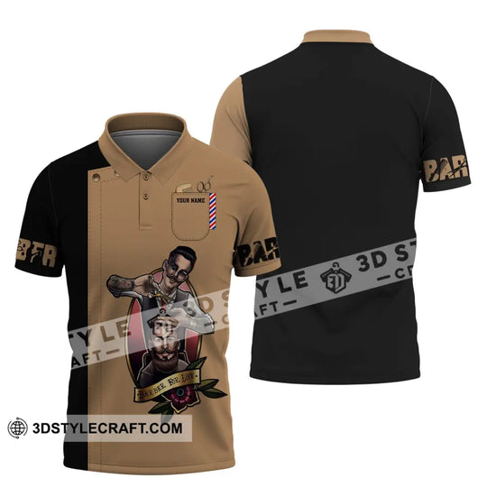 Man Shirt, Custom Name Barber Shirt, Hairstylist Apparel, T-Shirt For Barber Shop style option 4