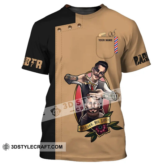Man Shirt, Custom Name Barber Shirt, Hairstylist Apparel, T-Shirt For Barber Shop style option 2