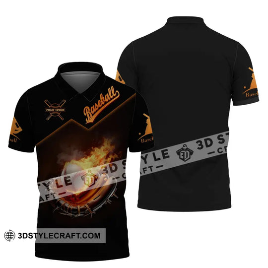 Man Shirt, Custom Name Baseball T-Shirt, Baseball Fire, Gift for Baseball Player style option 4